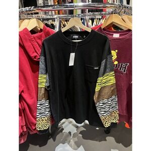 X-Large Los Angeles Clothing Brand Animal Print Patchwork SAMPLE Longsleeve Sz L